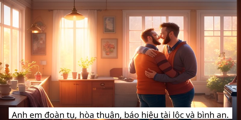Anh em đoàn tụ, hòa thuận, báo hiệu tài lộc và bình an.