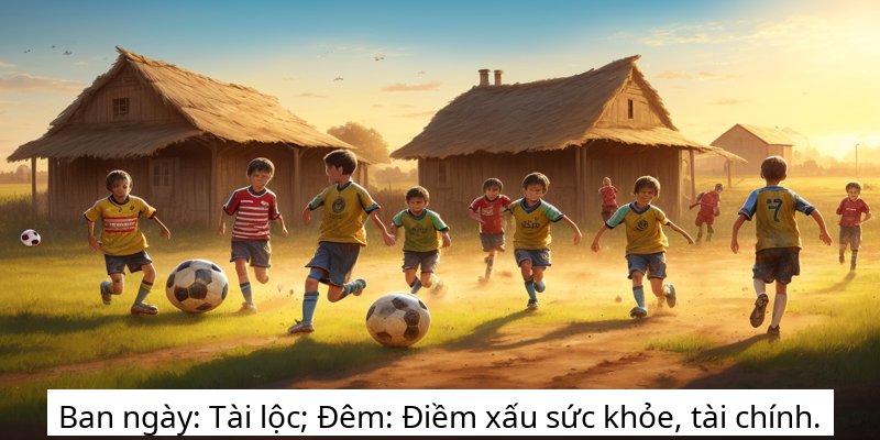 Ban ngày: Tài lộc; Đêm: Điềm xấu sức khỏe, tài chính.