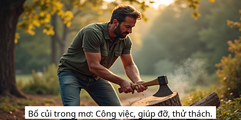 Bổ củi trong mơ: Công việc, giúp đỡ, thử thách.