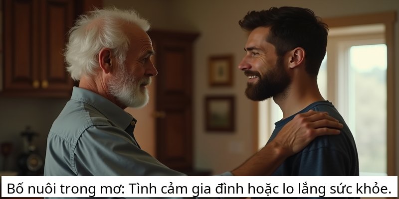 Bố nuôi trong mơ: Tình cảm gia đình hoặc lo lắng sức khỏe.