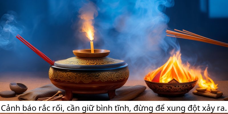 Cảnh báo rắc rối, cần giữ bình tĩnh, đừng để xung đột xảy ra.