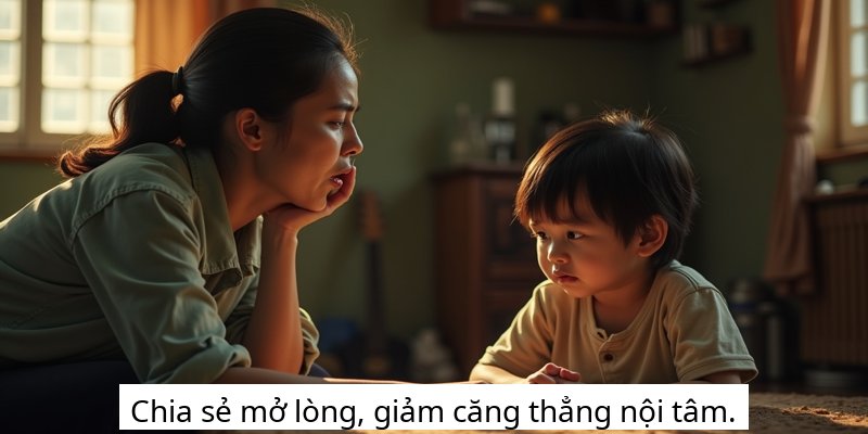 Chia sẻ mở lòng, giảm căng thẳng nội tâm.