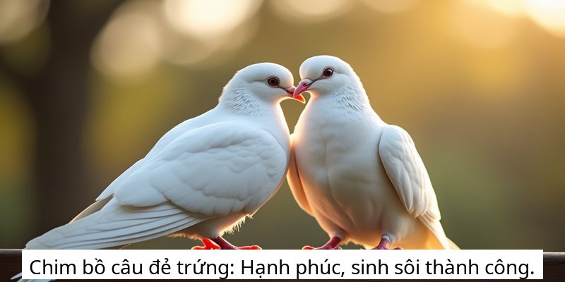 Chim bồ câu đẻ trứng: Hạnh phúc, sinh sôi thành công.