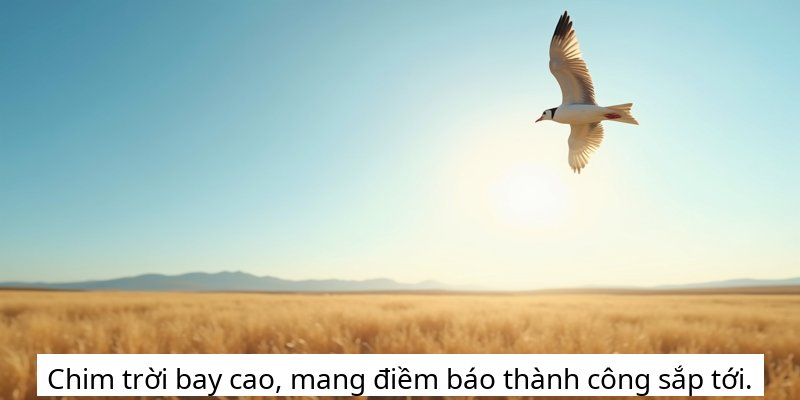 Chim trời bay cao, mang điềm báo thành công sắp tới.