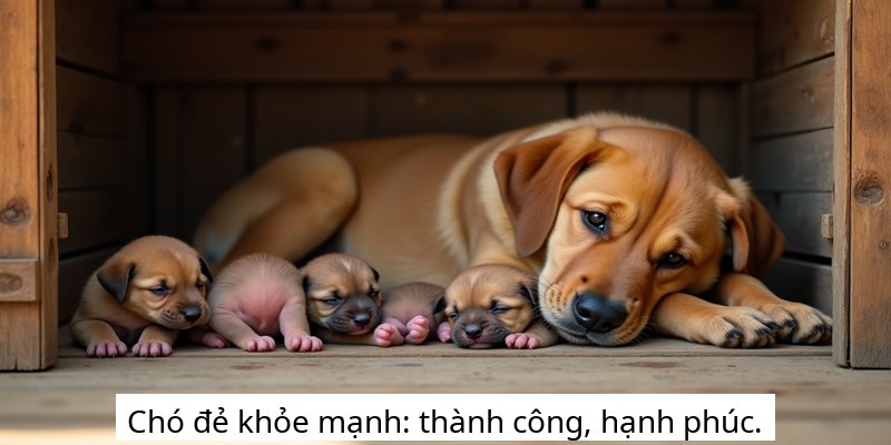 Chó đẻ khỏe mạnh: thành công, hạnh phúc.