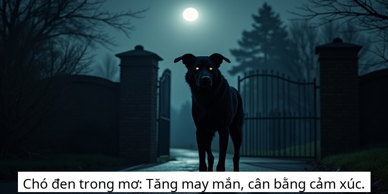 Chó đen trong mơ: Tăng may mắn, cân bằng cảm xúc.