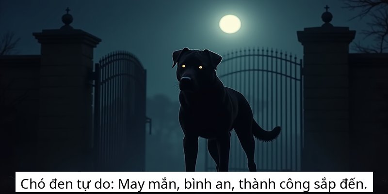 Chó đen tự do: May mắn, bình an, thành công sắp đến.