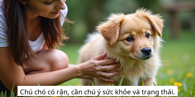 Chú chó có rận, cần chú ý sức khỏe và trạng thái.