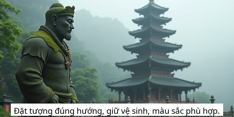 Đặt tượng đúng hướng, giữ vệ sinh, màu sắc phù hợp.