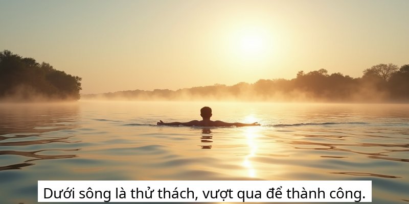 Dưới sông là thử thách, vượt qua để thành công.