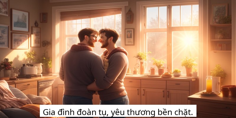 Gia đình đoàn tụ, yêu thương bền chặt.