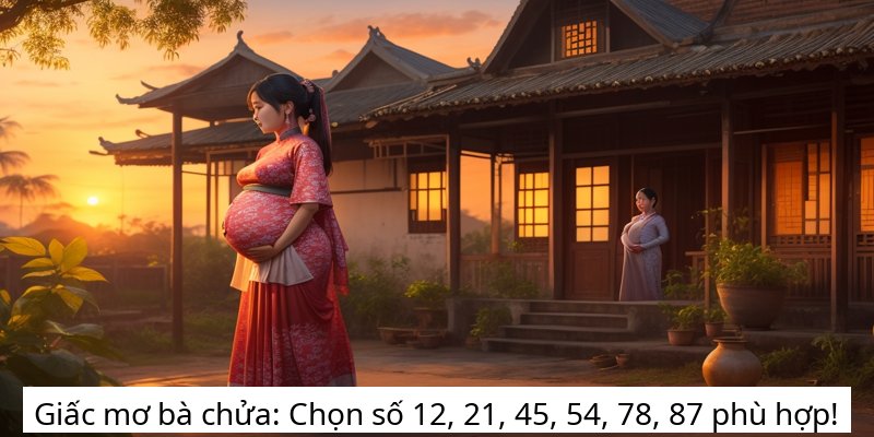 Giấc mơ bà chửa: Chọn số 12, 21, 45, 54, 78, 87 phù hợp!