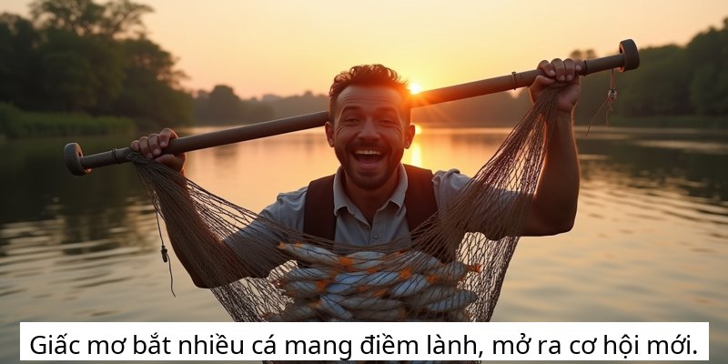 Giấc mơ bắt nhiều cá mang điềm lành, mở ra cơ hội mới.