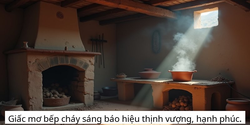 Giấc mơ bếp cháy sáng báo hiệu thịnh vượng, hạnh phúc.