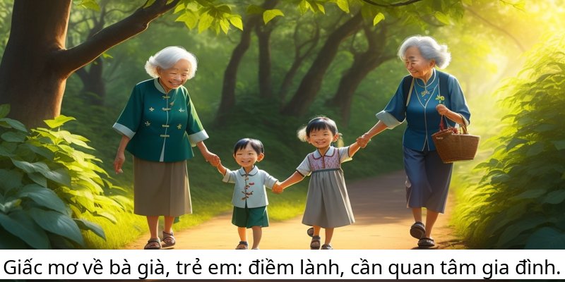 Giấc mơ về bà già, trẻ em: điềm lành, cần quan tâm gia đình.