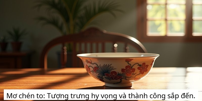 Mơ chén to: Tượng trưng hy vọng và thành công sắp đến.