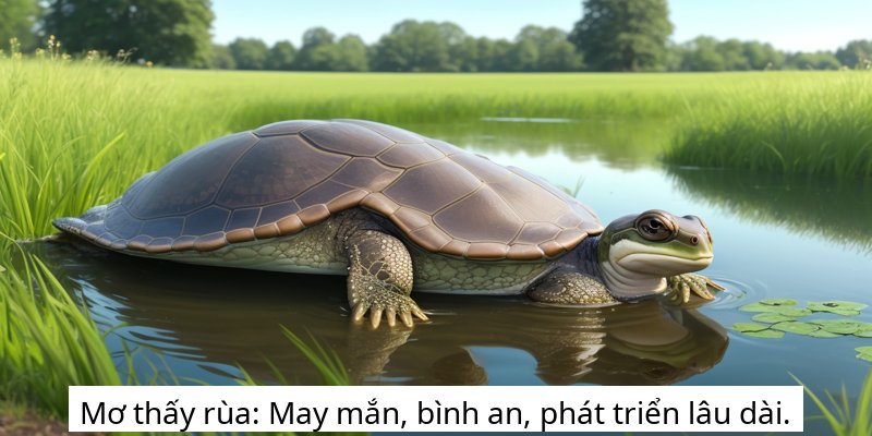 Mơ thấy rùa: May mắn, bình an, phát triển lâu dài.